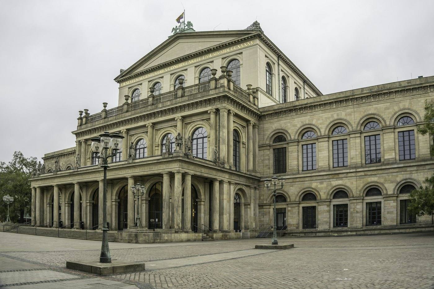 Neoclassical opera house with a columned portico